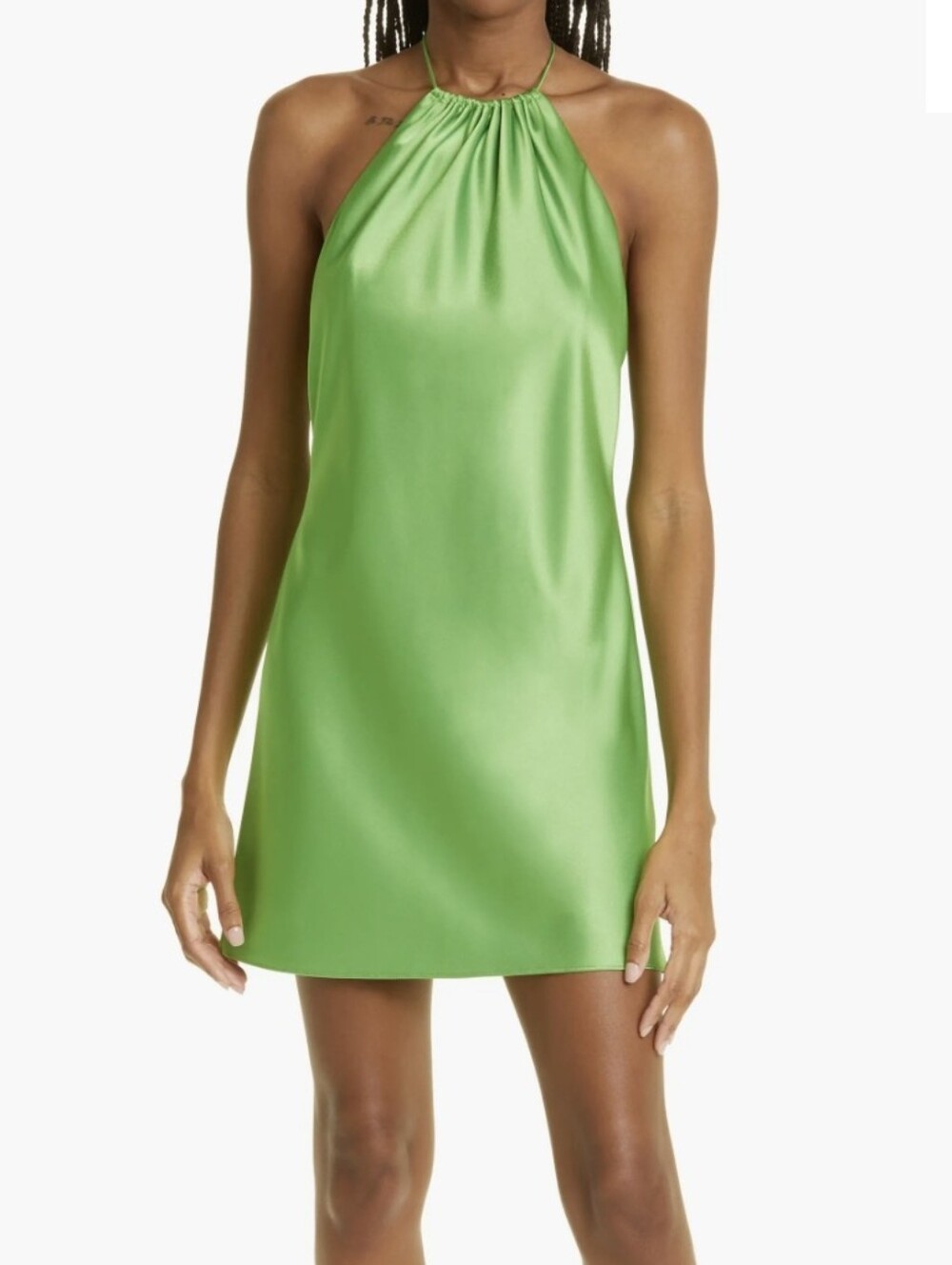 ALICE + OLIVIA Zumi Satin Halter Minidress